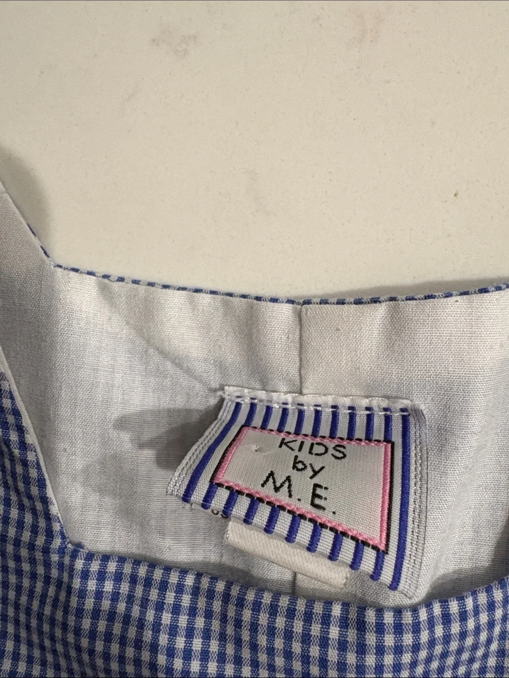 Blue Gingham Smocked Crab Baby One-Piece Romper